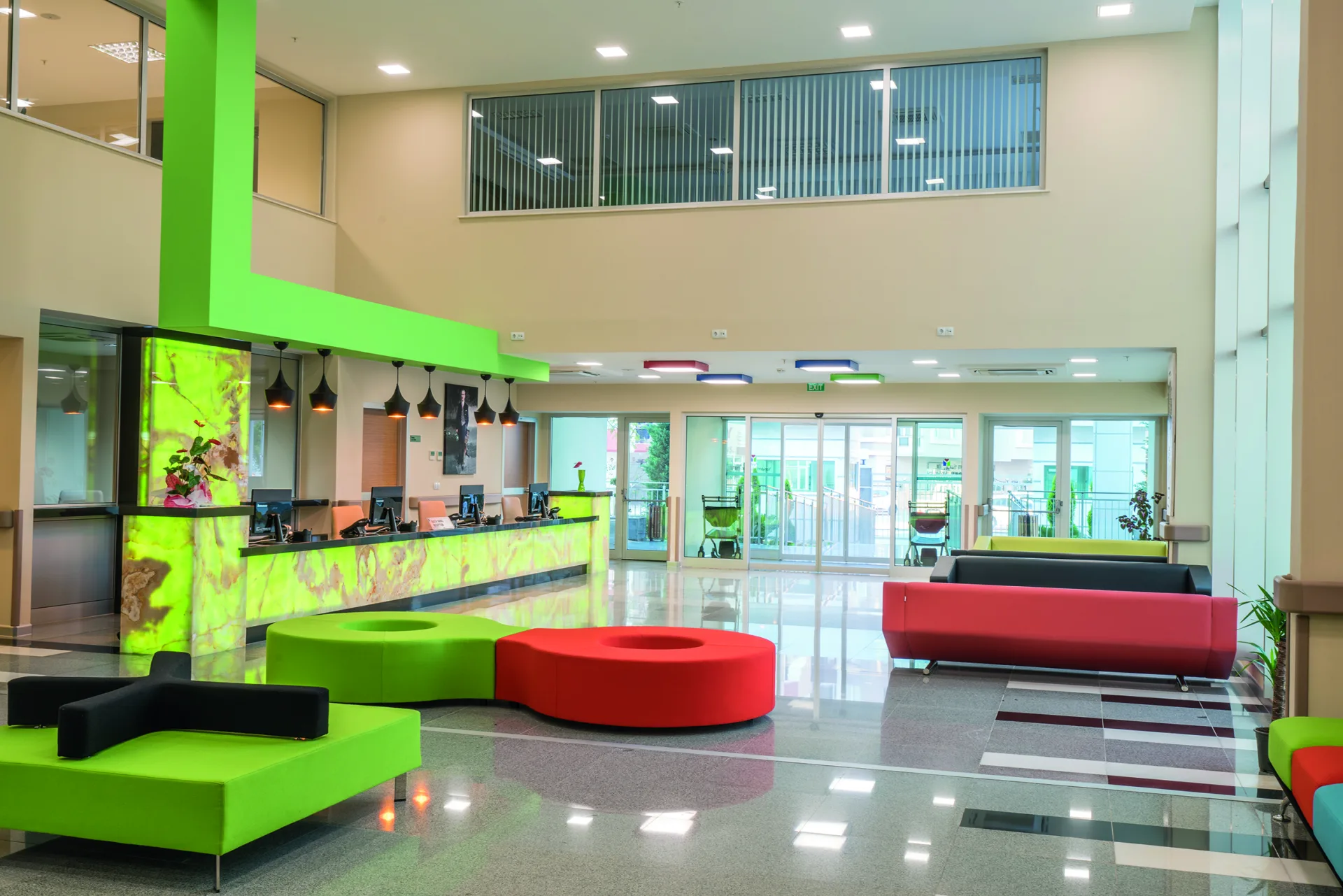 The lobby at the hospital