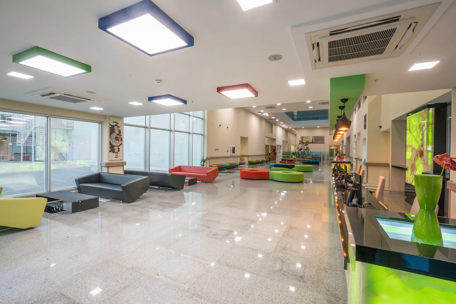 The lobby at the hospital