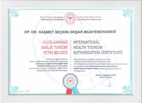 International Health Tourism Authorisation Certificate